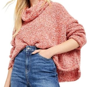 Women's Free People cowl neck pull-over slouchy soft sweater top